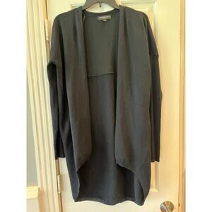 Philomena Petti New York Cardigan Sweater Black Large Open Front Academia Preppy